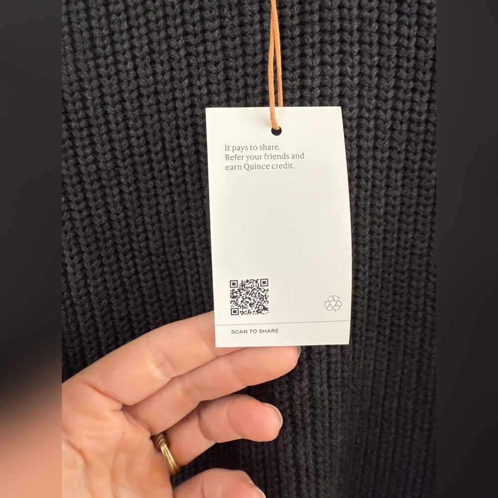 Quince Charcoal Ribbed Crewneck Sweater - Picture 7 of 12